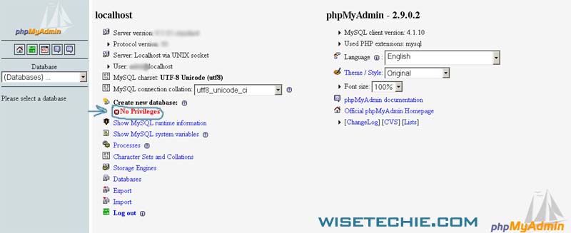 PHP My Admin Screenshot